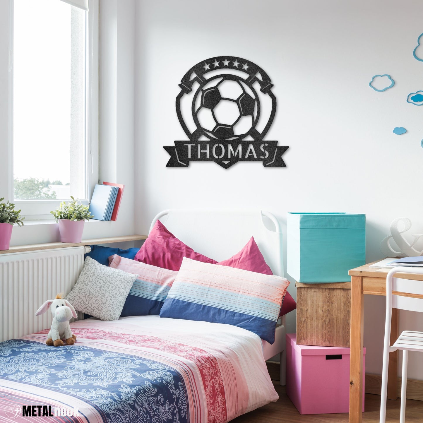 Soccer Plaque Monogram - Steel Sign