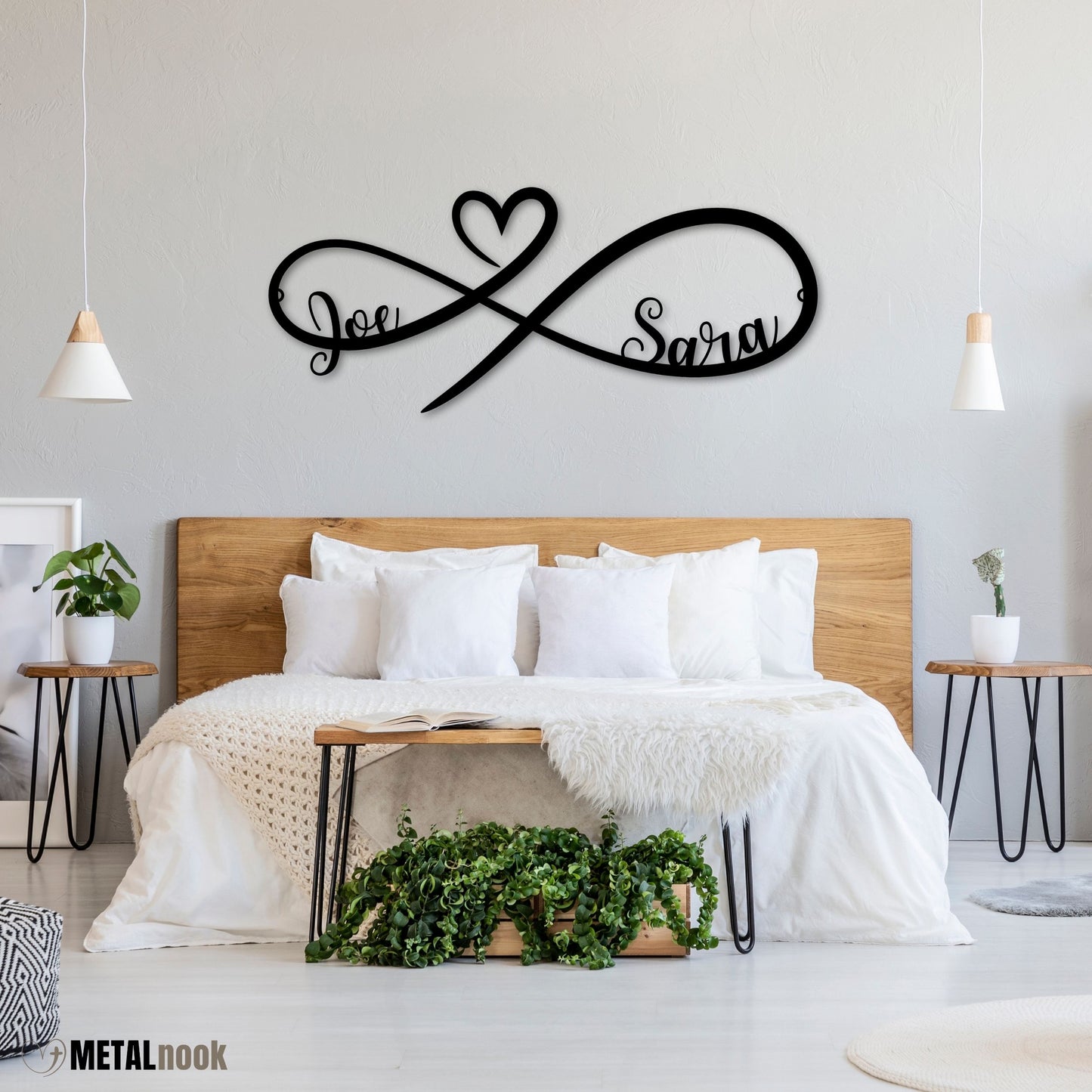 Infinity Heart Monogram - Metal Sign