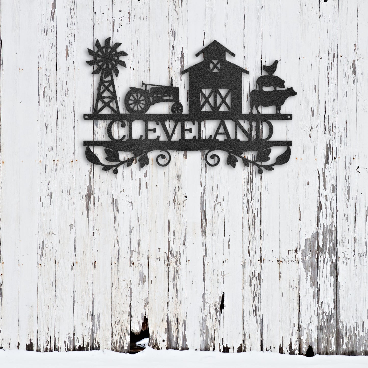 Farm Life Monogram - Metal Sign