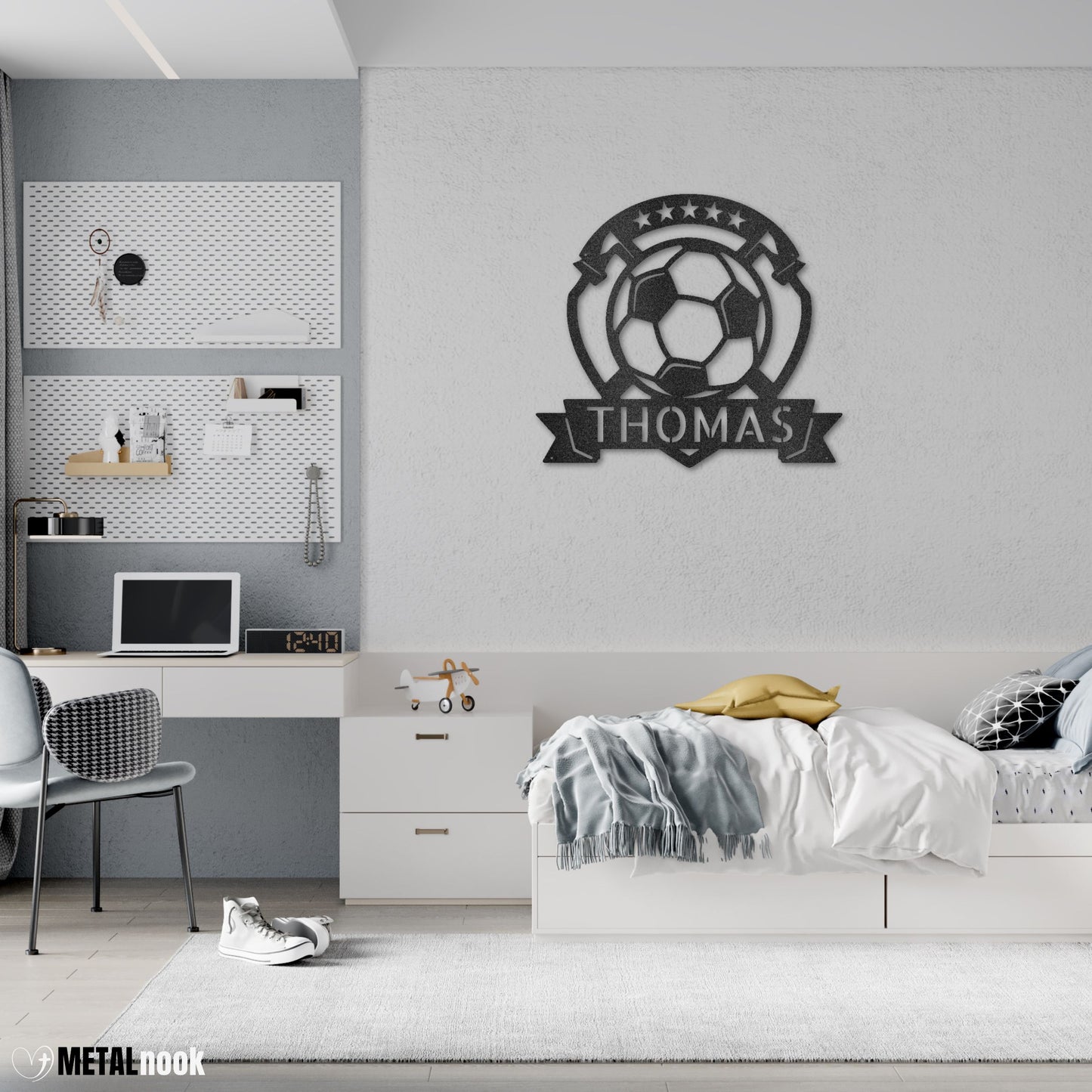 Soccer Plaque Monogram - Steel Sign