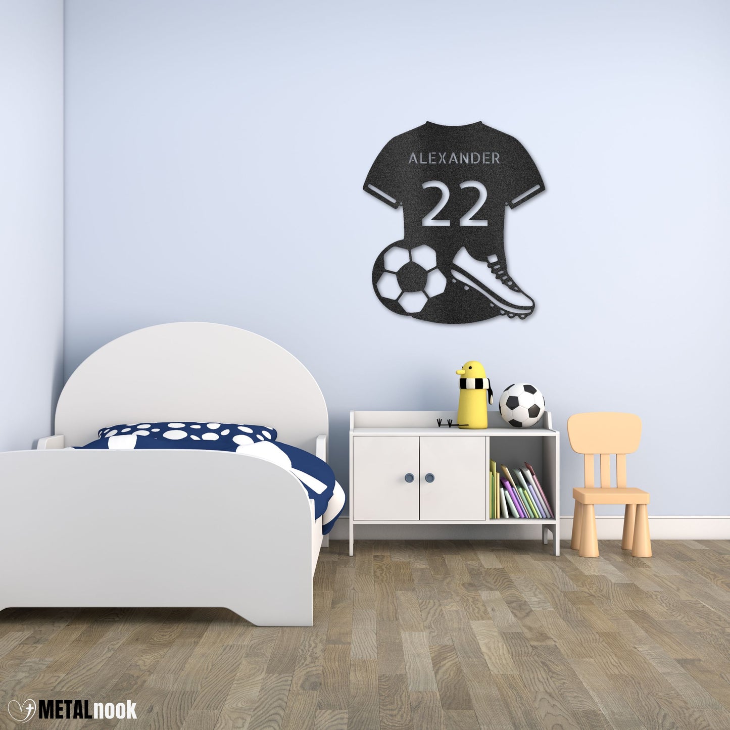Soccer Jersey Monogram - Steel Sign