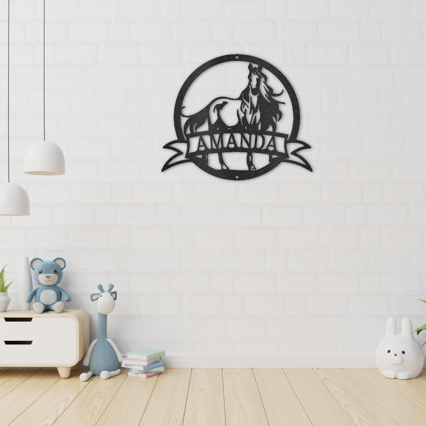 Majestic Horse Monogram - Steel Sign