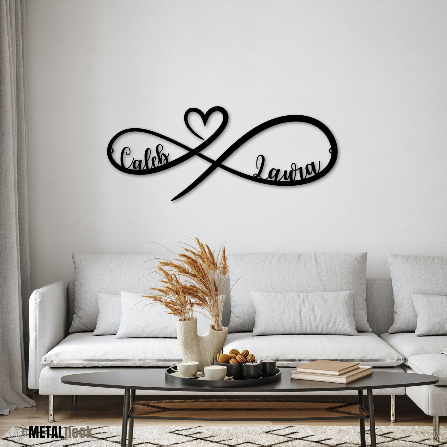 Infinity Heart Monogram - Metal Sign