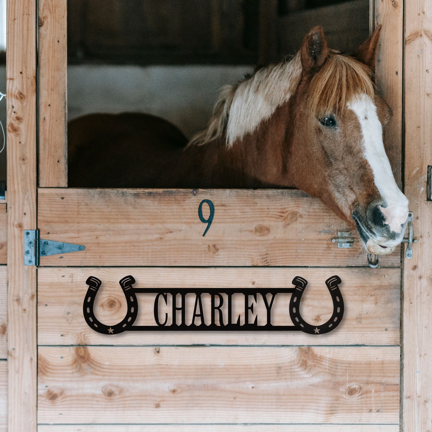 Lucky Horseshoe - Horse Stall Metal Sign