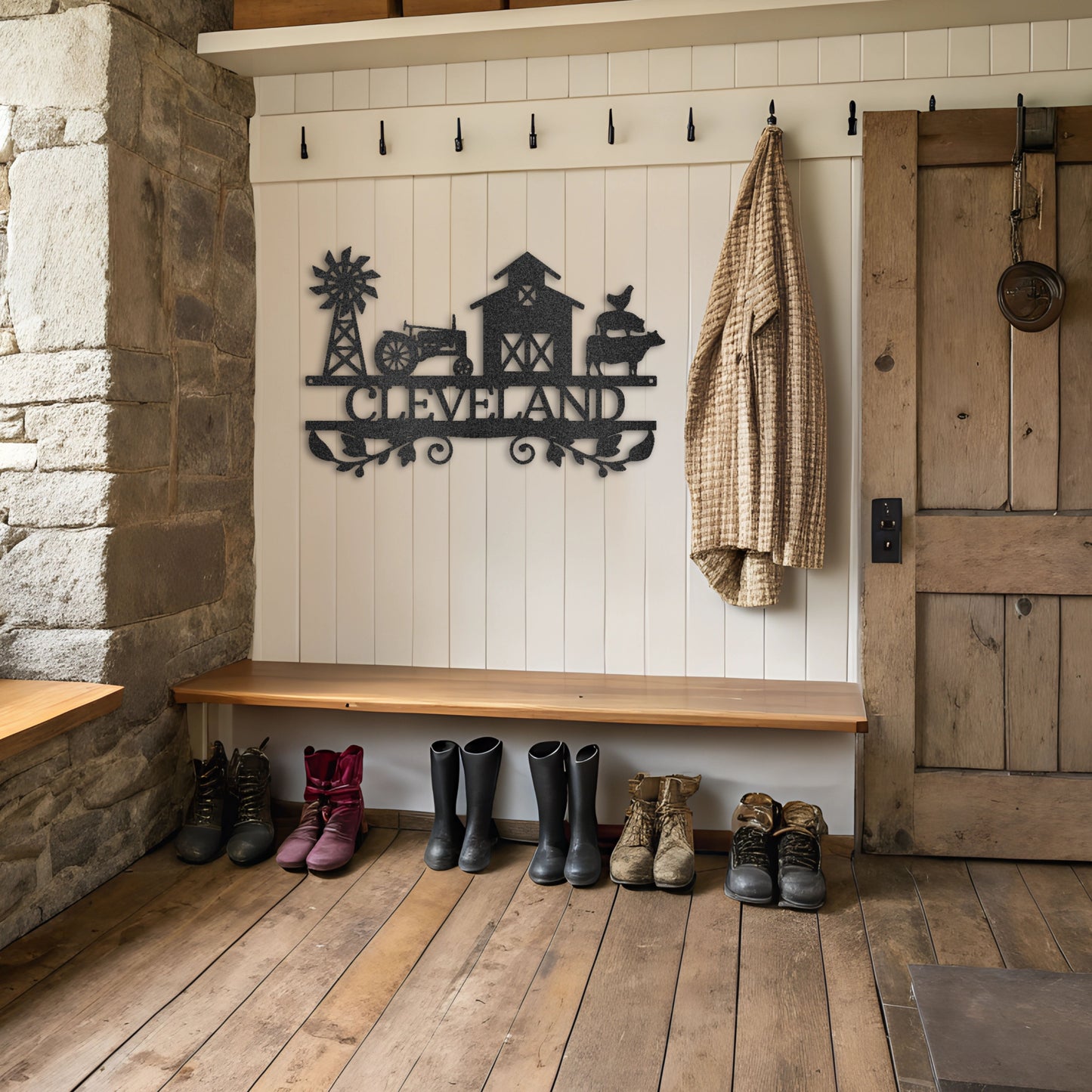 Farm Life Monogram - Metal Sign