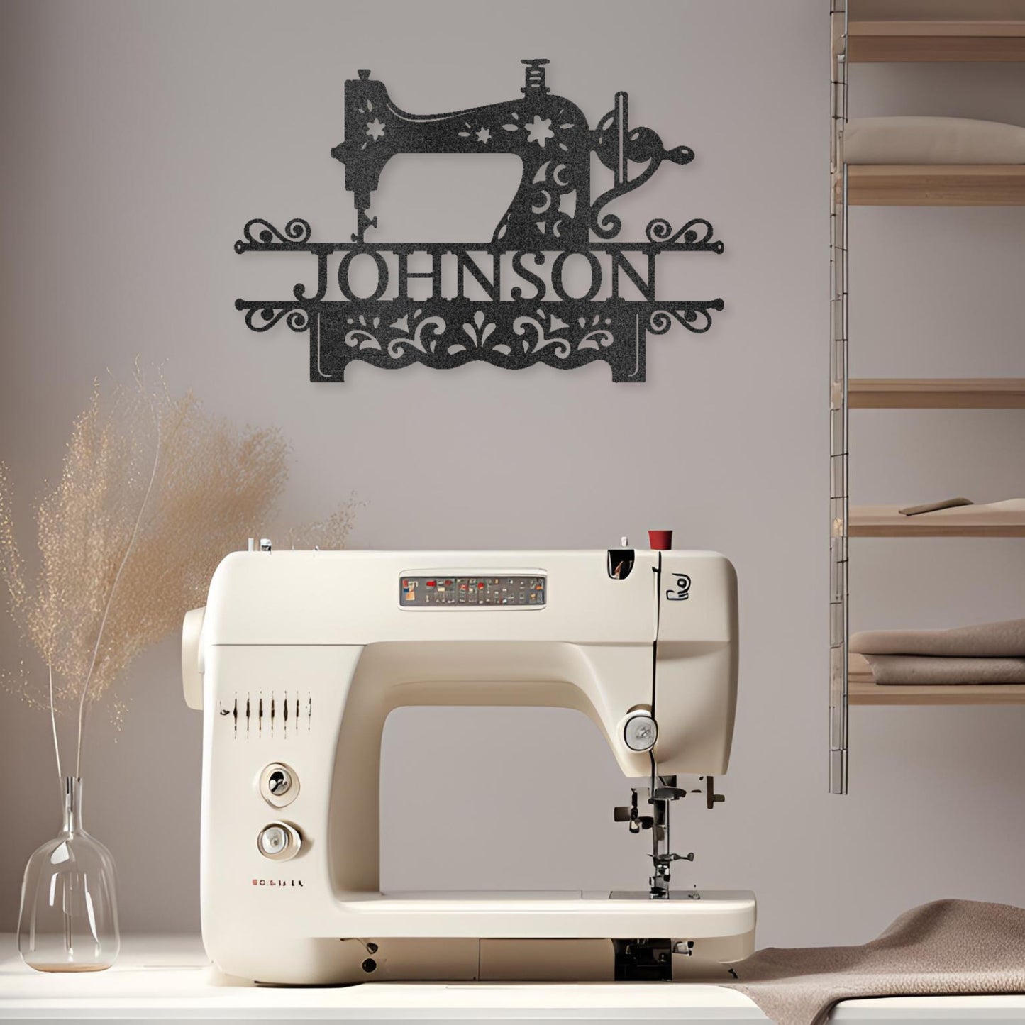 Sewing Monogram - Steel Sign