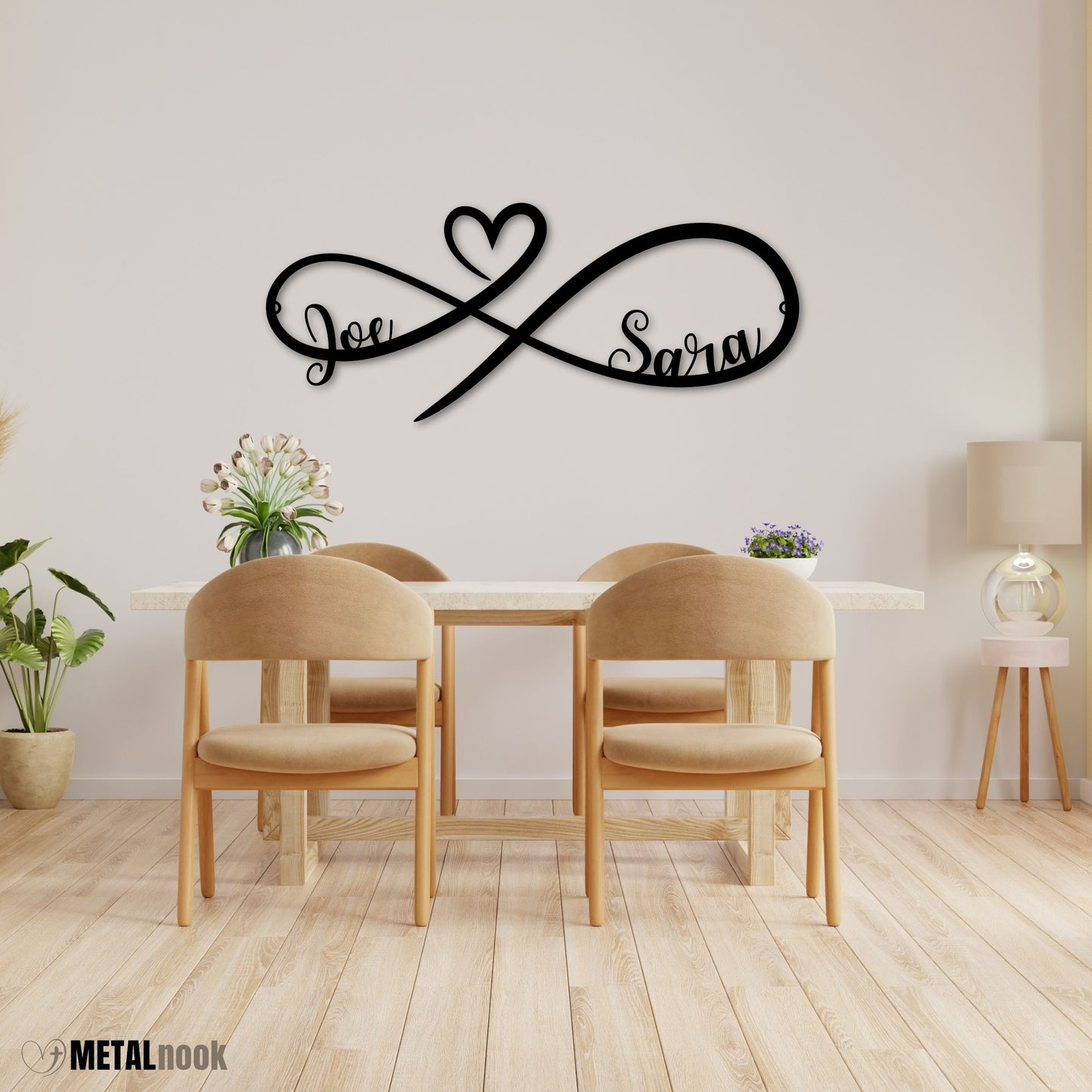 Infinity Heart Monogram - Metal Sign