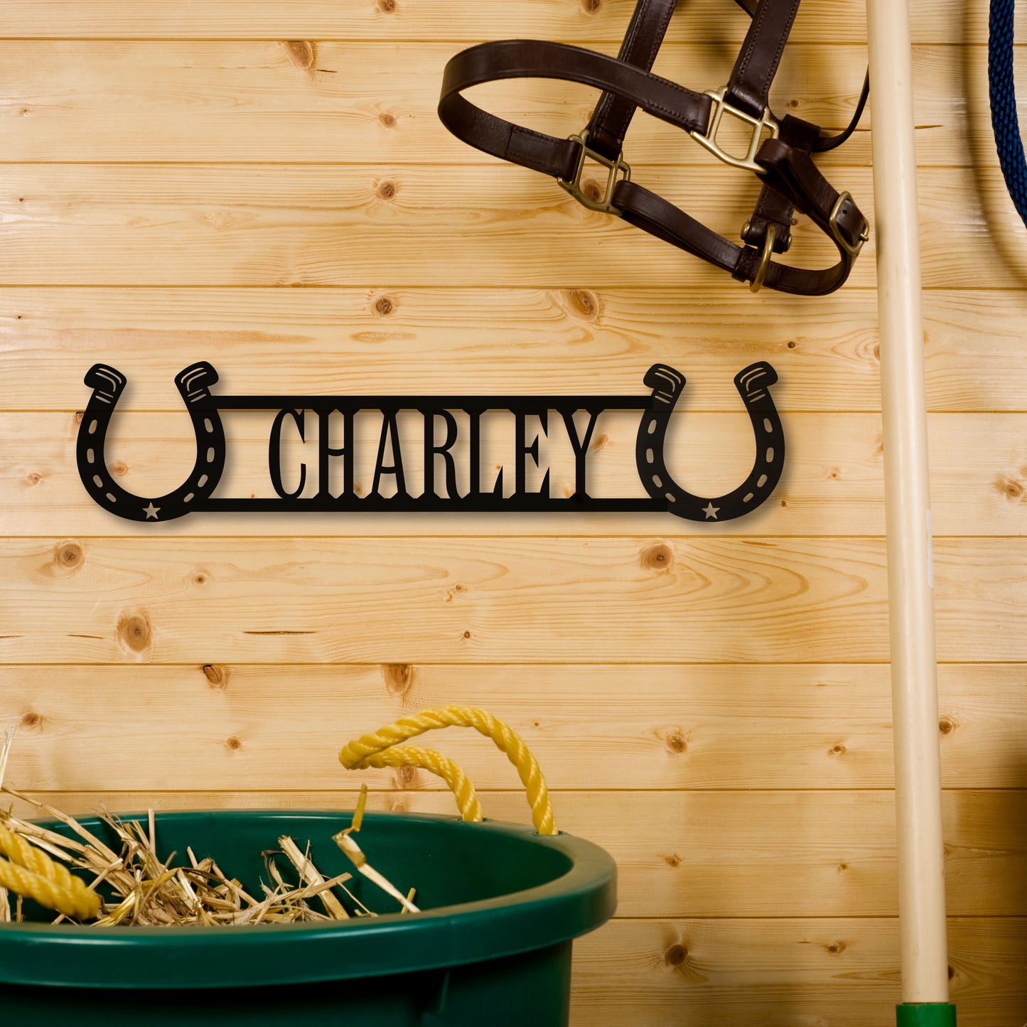 Lucky Horseshoe - Horse Stall Metal Sign