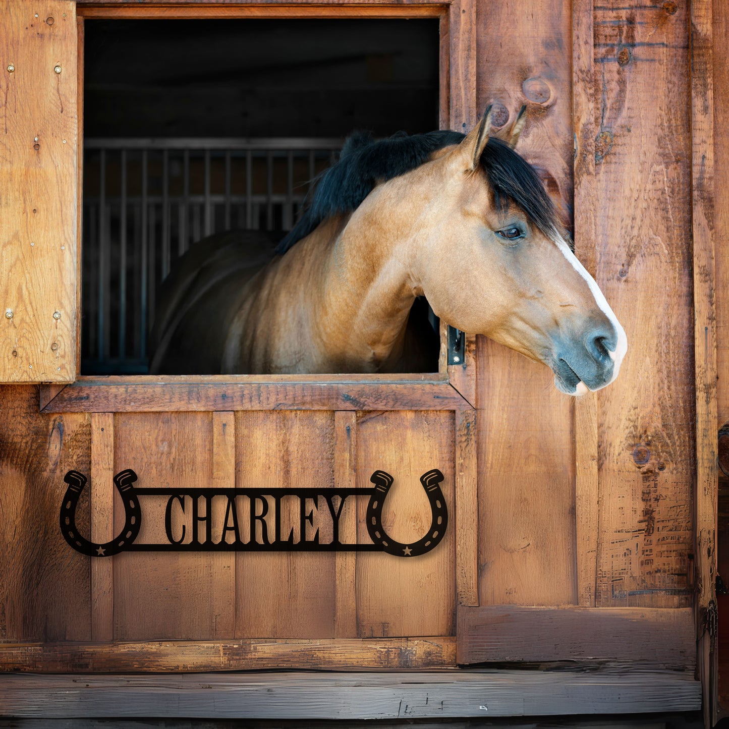 Lucky Horseshoe - Horse Stall Metal Sign