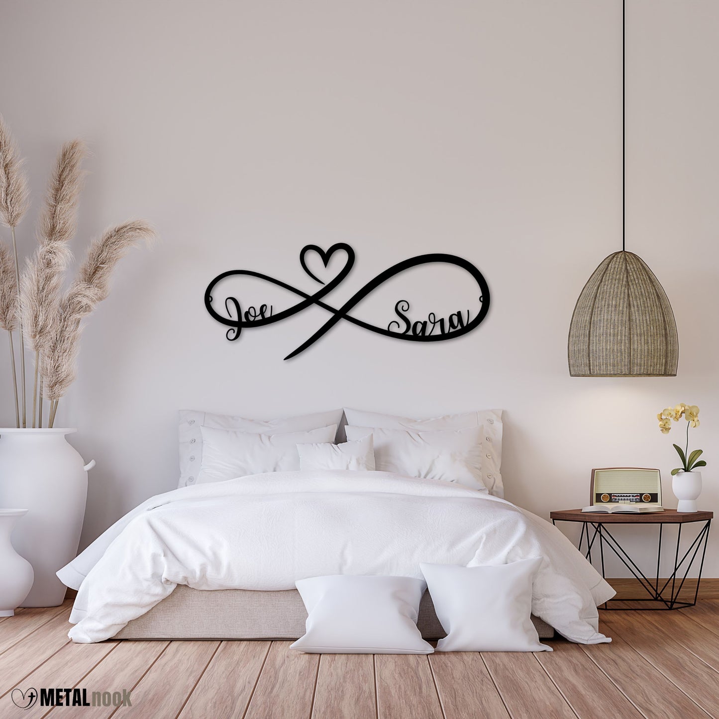 Infinity Heart Monogram - Metal Sign