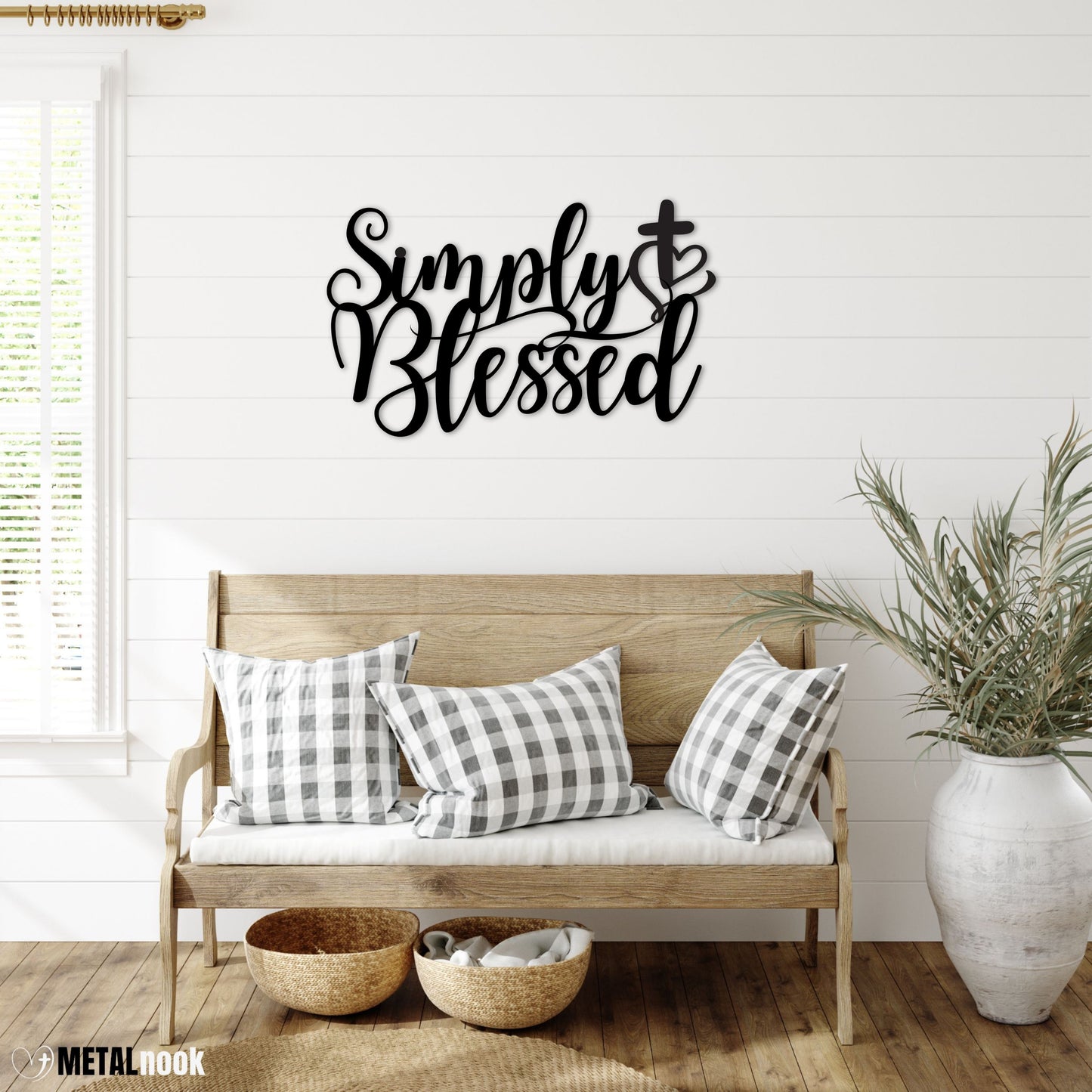 Simply Blessed Metal Sign