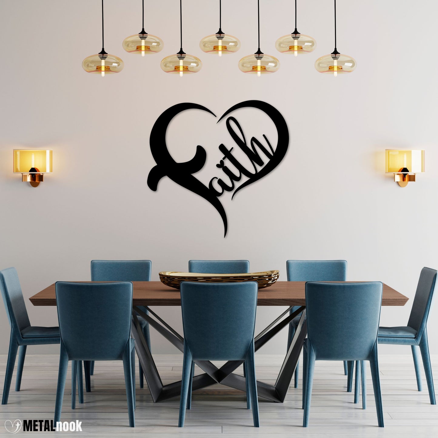 Faith Heart Metal Sign