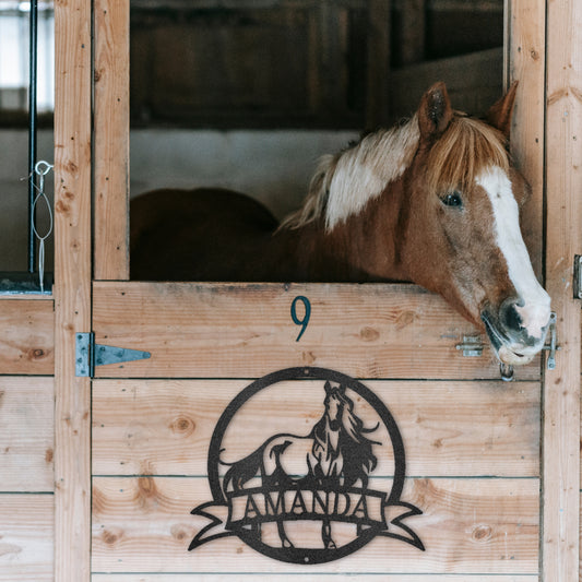 Majestic Horse Monogram - Steel Sign