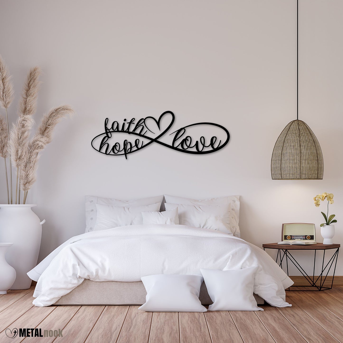 Faith Hope Love Metal Sign