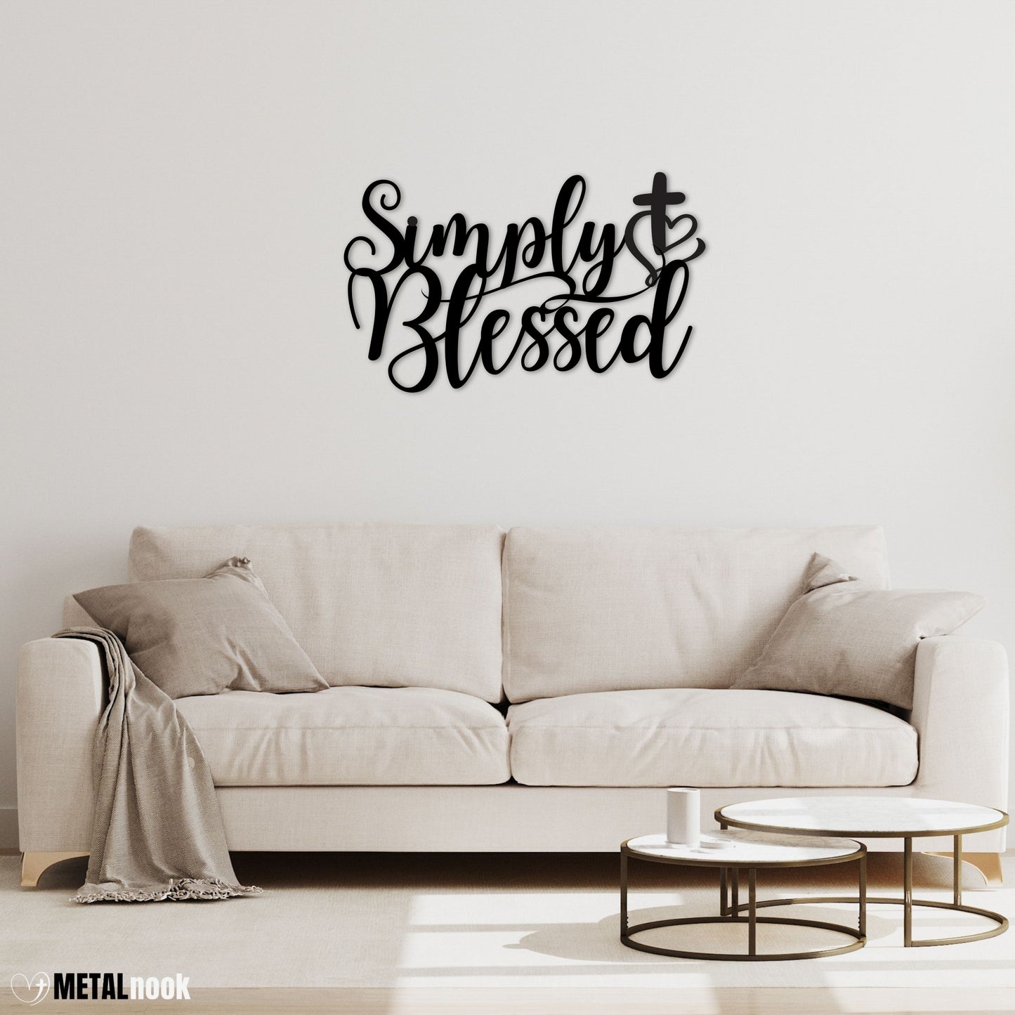 Simply Blessed Metal Sign