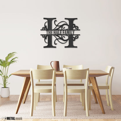 Split Letter Monogram - Steel Sign