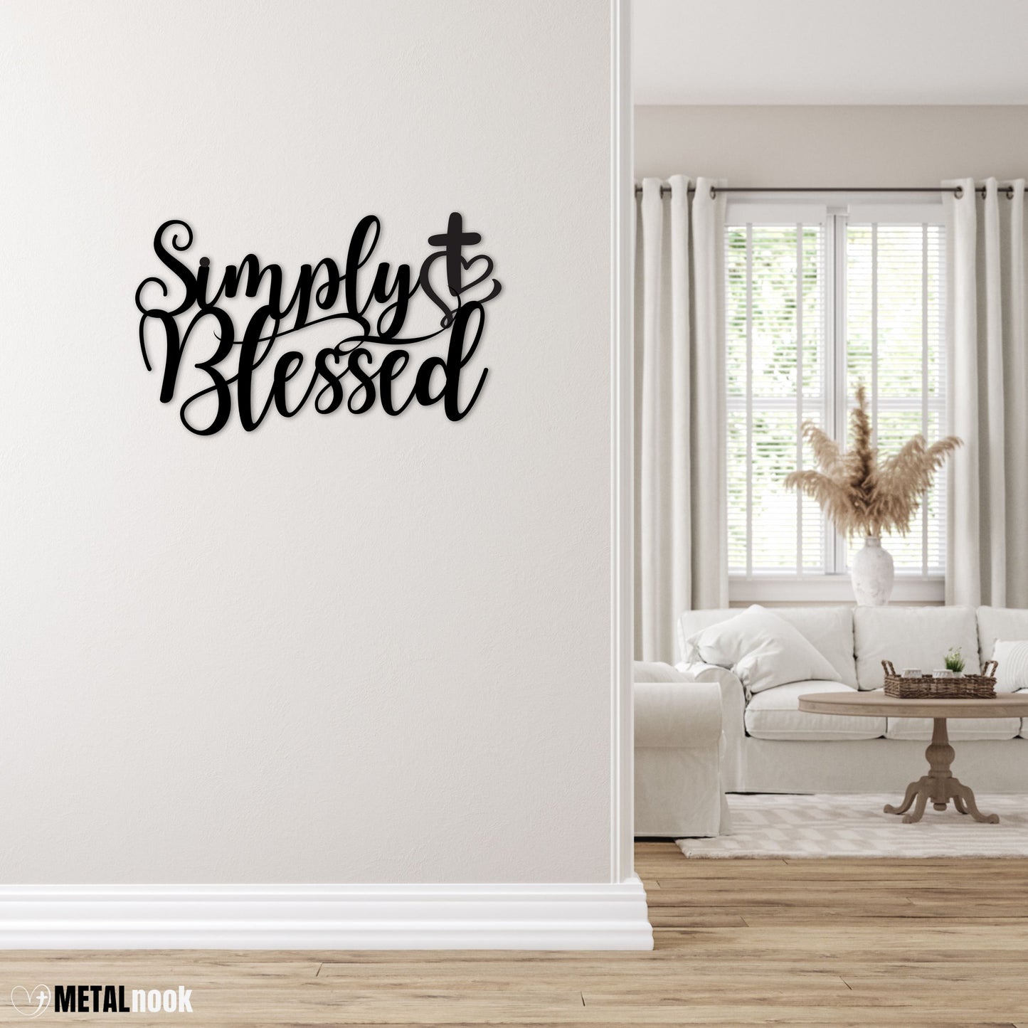 Simply Blessed Metal Sign