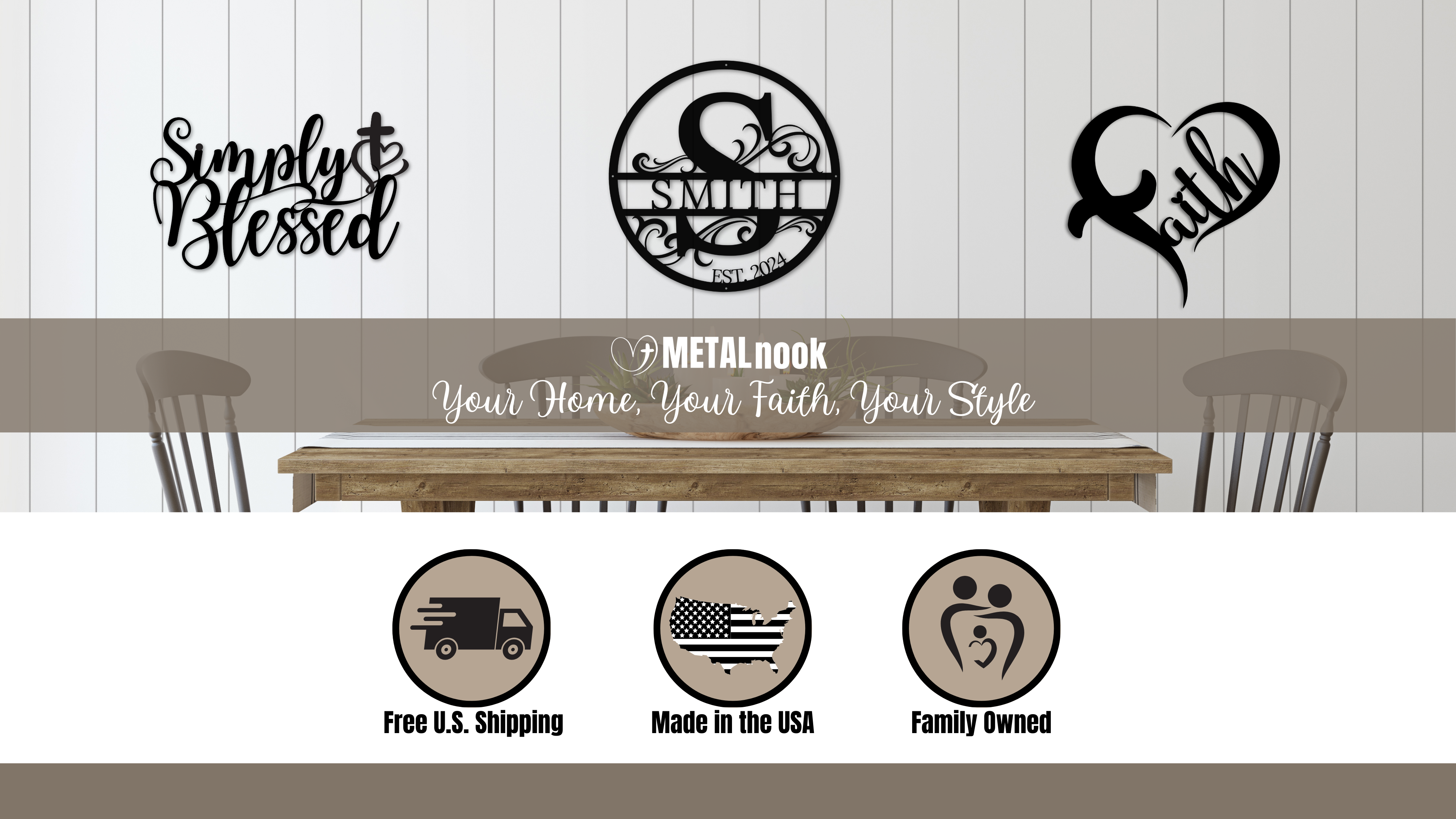 Personalized metal signs for homes and outdoor spaces